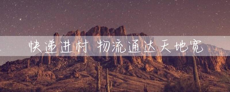快递进村 物流通达天地宽